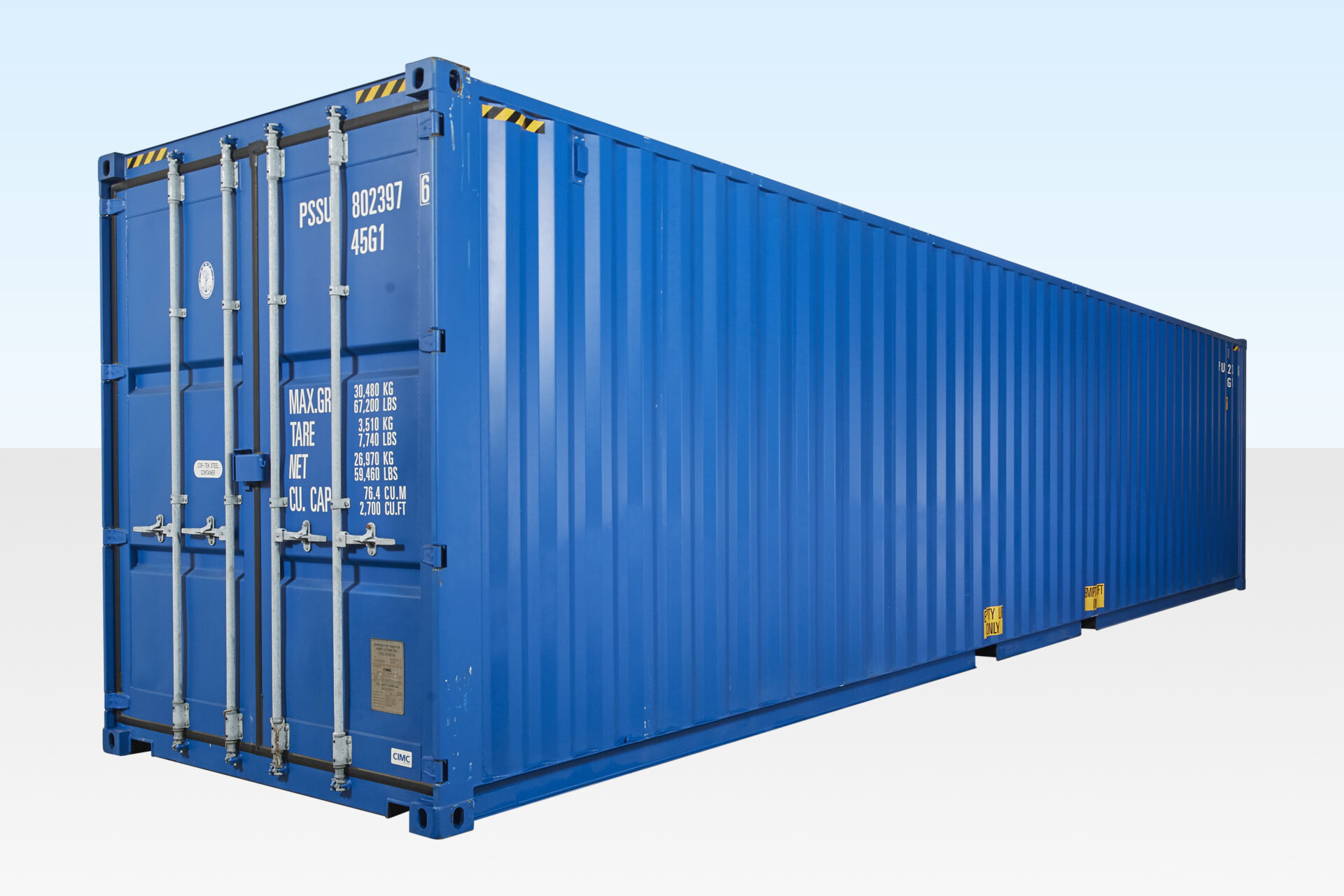 40ft x 8ft (9ft 6") One trip high cube shipping container bl